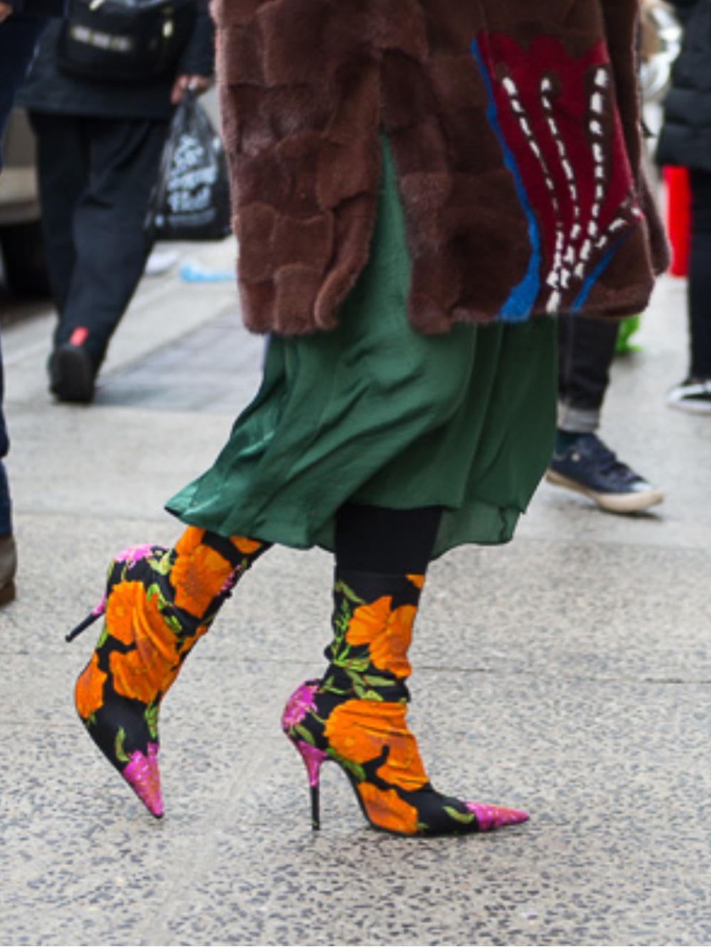 Balenciaga Floral Knife Sock Boots 37 Runway Street Style Favorite Full Set